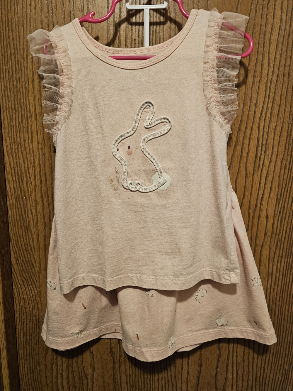Carter's Light Pink Bunny Ruffle Sleeve Matching Set